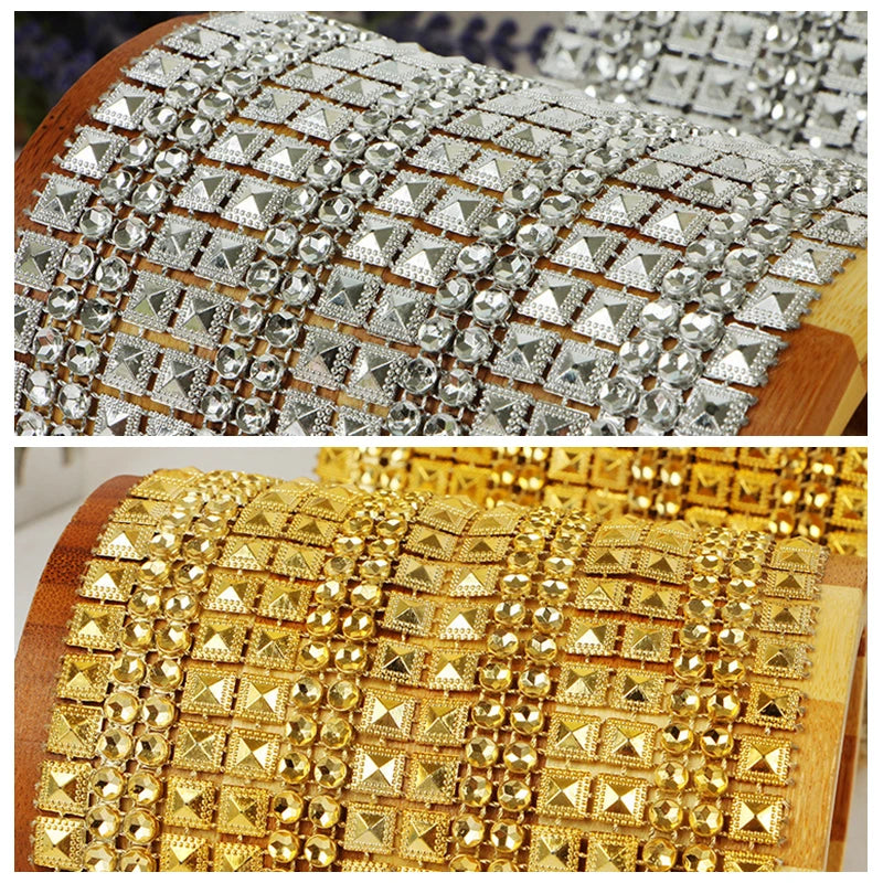 Diamond Rhinestone Mesh Tape 16 Roll Ribbon Bling Bling Wrap Bulk For Wedding Cakes Party Supplies Wedding DIY Decorations