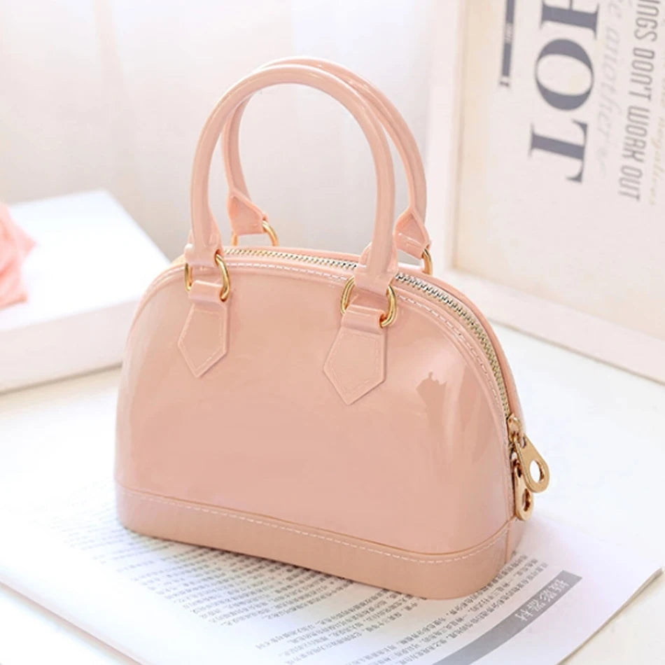Small PVC Waterproof Candy Colors Jelly Handbag Fashion Shell Shoulder Bag Crossbody Bag Summer Beach Bag