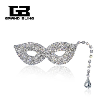 Blingbling Mask Brooch Pin for party Lady's Jewelry