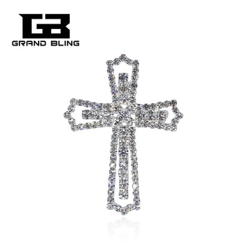 Blingbling Crystal Silver COlor Rhinestone Cross Brooch Pin Christian Jesus Brooch Pin