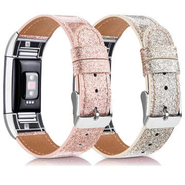 Luxury Leather Smart Watch Band For Fitbit Charge 2 Strap Replacement Wristband Bracelet For Fitbit Charge 2 Correa Bling Strap
