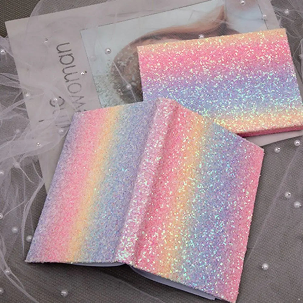 Gliter Rainbow Theme Colorful Notebook Blingbling Thickened Portable Horizontal Line Book Cute Notepad