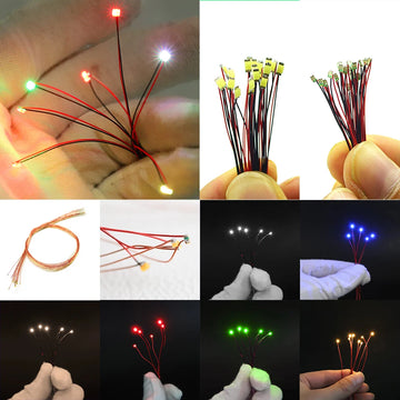 10PCS SMD Led Micro Lamp Wired Pre-Soldered voor modelbouw Modelismo Litz Chip 30cm 3V For Diorama Model House Railway Scenes