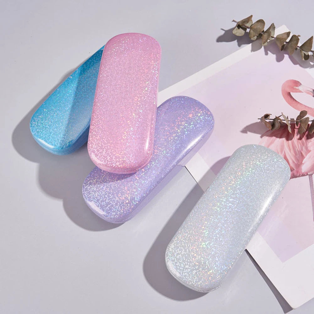 PU Eye Glasses Case Eyeglass Box Protection New Bling Student Girls Eyewear Accessories Sunglasses Storage Containers for Women