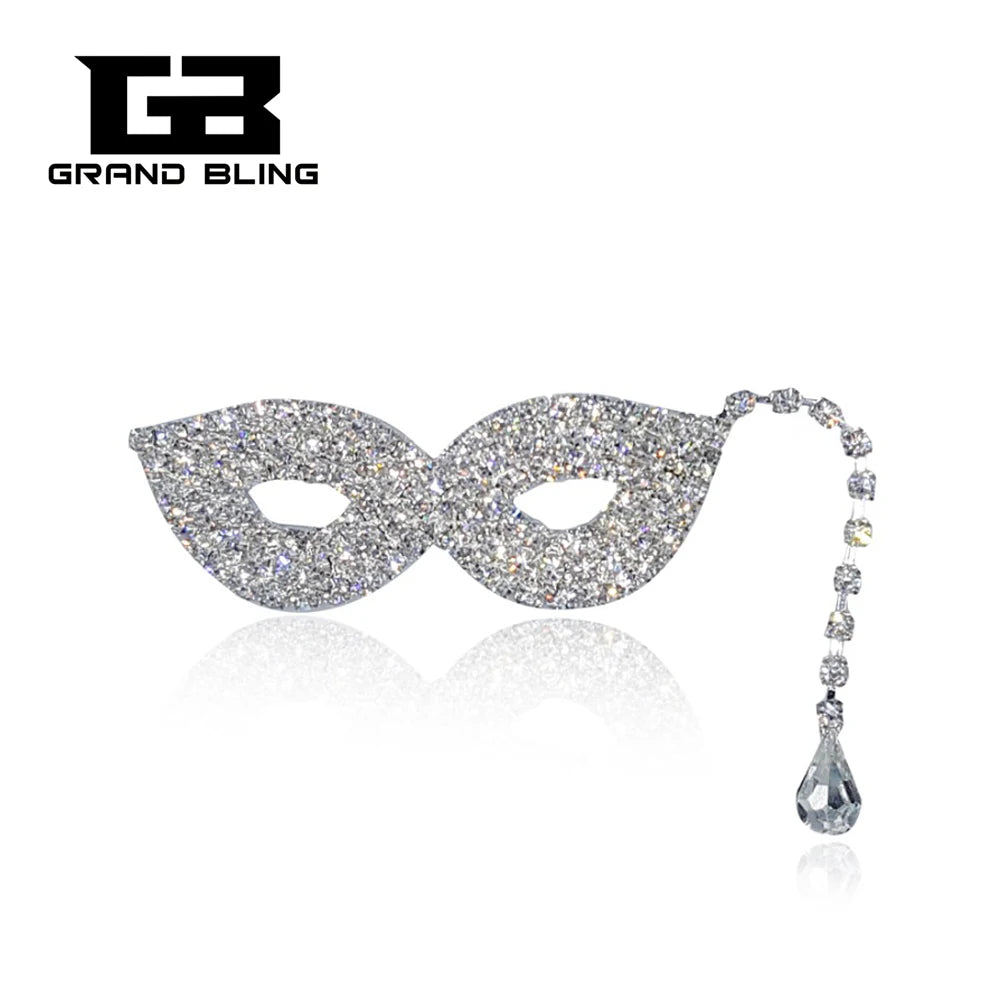 Blingbling Mask Brooch Pin for party Lady's Jewelry
