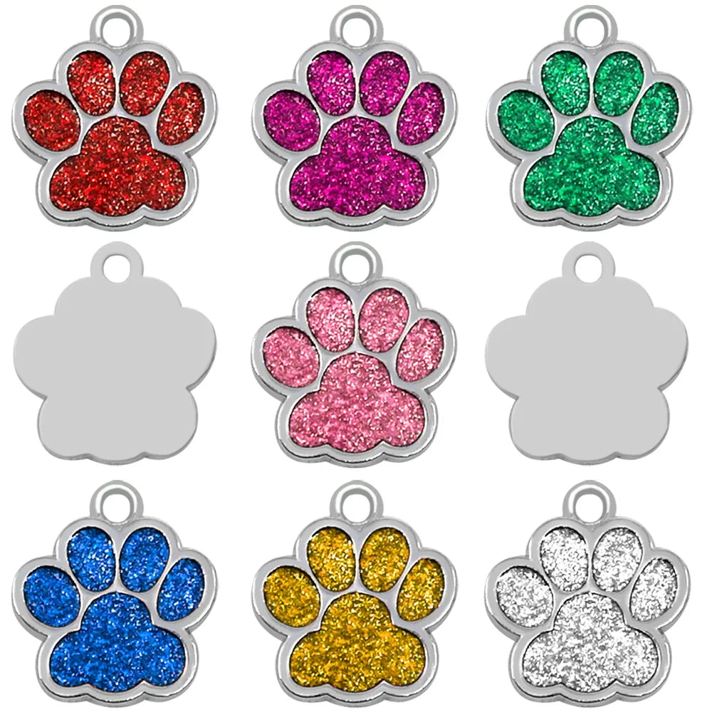 Free Engraving Dog ID Tags Pet Collar Accessories Decoration Customized Dogs Tags Name And Telephone Bone Paw Shape