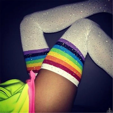 Women Stockings Women Socks Rhinestones Thigh High Over The Knee Socks Cotton Stockings Bling Thigh High Harajuku Hiphop
