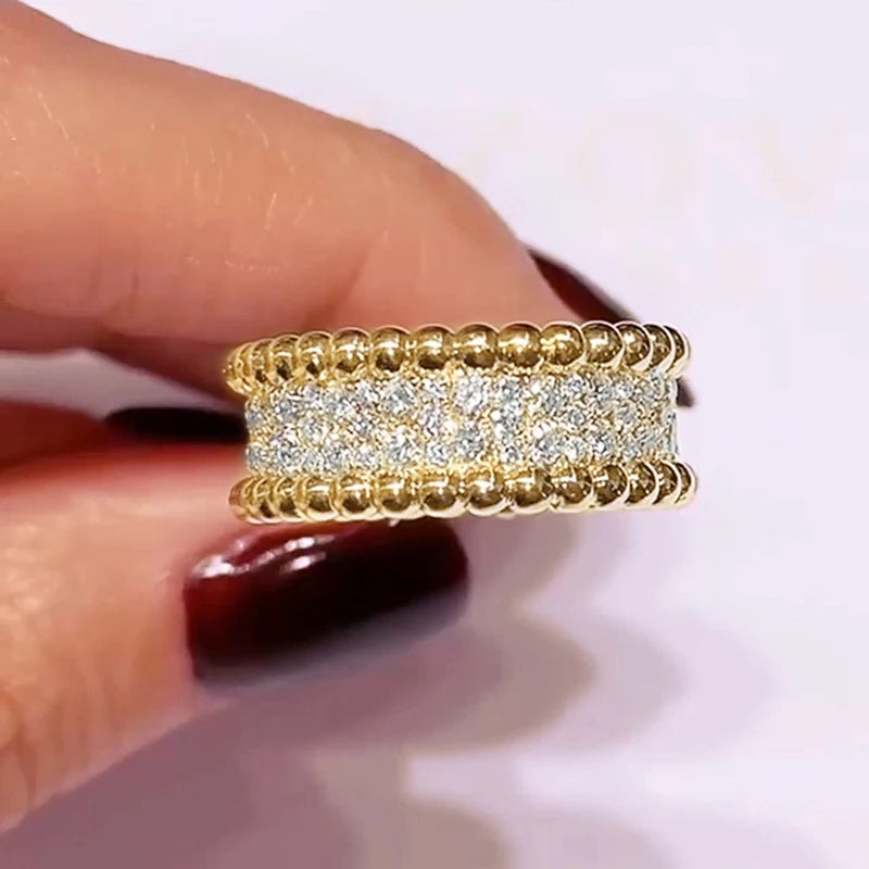Huitan Bling Bling Promise Rings for Women Wedding Bands Accessories Novel Design Female Fashion Accessories Party Jewelry New