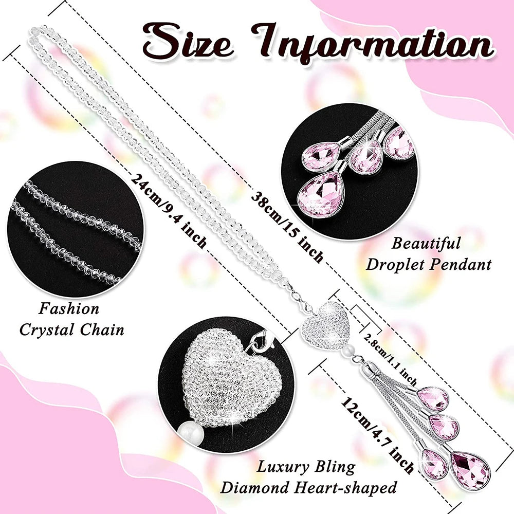 Rearview Mirror Ornaments Bling Car Mirror Hanging Accessories Car Decorations for Women Cute Car Decor Car Bling Accessories