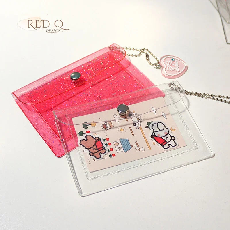 Women Credit Card Holder Wallet Transparent Waterproof Pvc Business Card Purse Men Id Card Mini Wallet Girl Coin Purse carteras