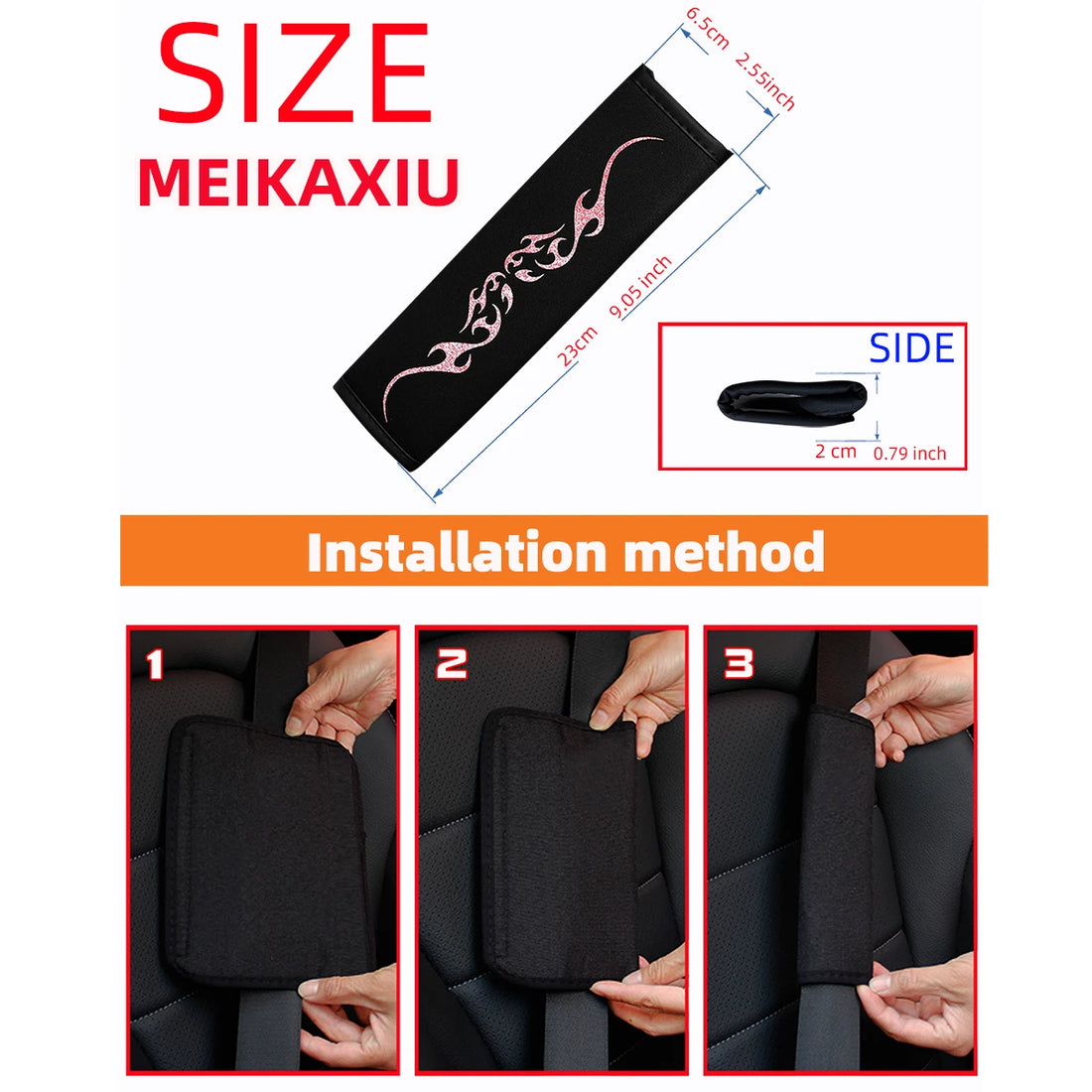 A fashion totem glitter Blingbling fabric car shoulder protector seat belt accessories Car interiors for all seasons women