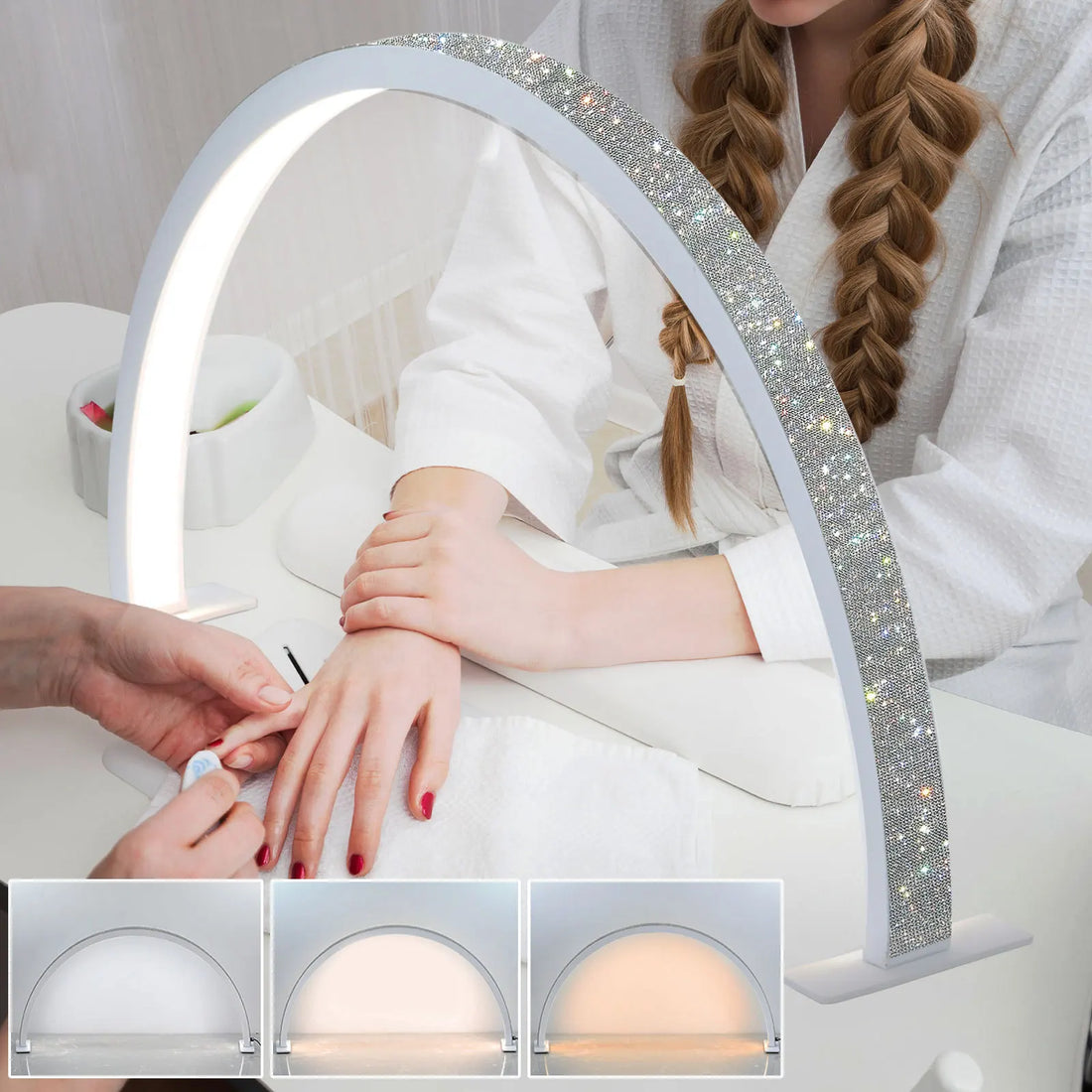 U-shaped Nail Lamp Half Moon Nail Light Tabletop Washing Eyelash Makeup Eye Care LED Nail Lamp