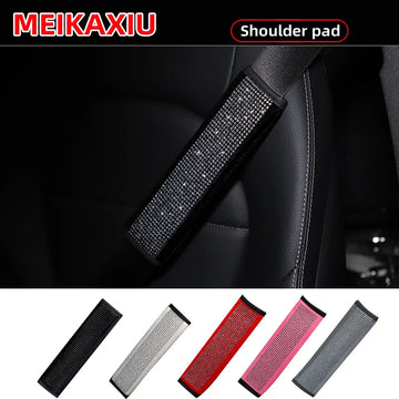 A short plush diamond-encrusted glitter Blingbling car shoulder strap adorned with car accessories for ladies