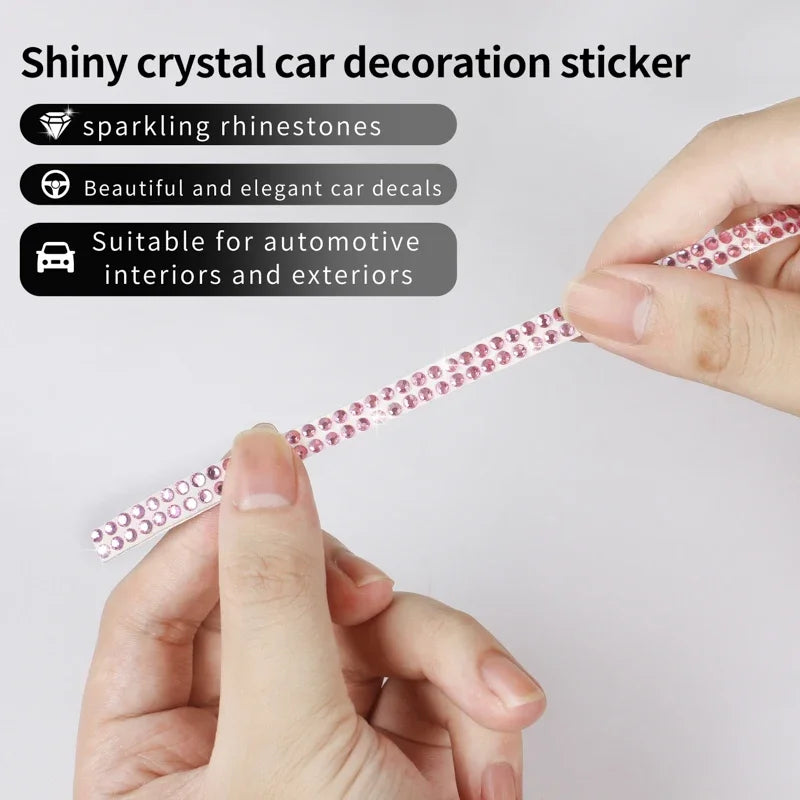 5m Bling Car Trim Self Adhesive Bling Car Interior Exterior Accessories Auto Dashboard Decor Stickers Rhinestone Car Accessories
